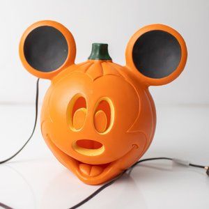 Light Up Mickey Mouse‎ Blow Mold Halloween Pumpkin Disney Plastic 11” 2012